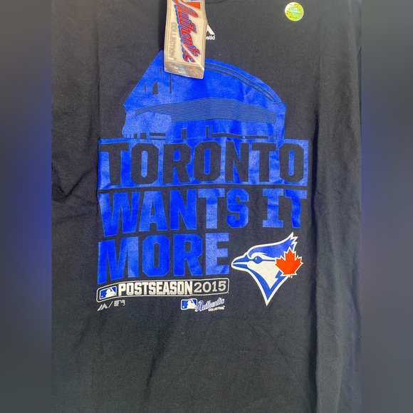 2015 Post Season Blue Jays Majestic Toronto Wants It More MLB Shirt Size Medium - Picture 2 of 5